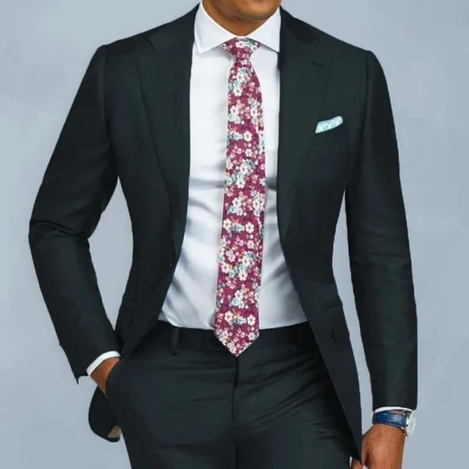 Slim Fit Gentlemen Suits for Men 2 Piece Wedding Suits Groom Tuxedo Male Fashion Smoking Costume (Jacket+Pants)