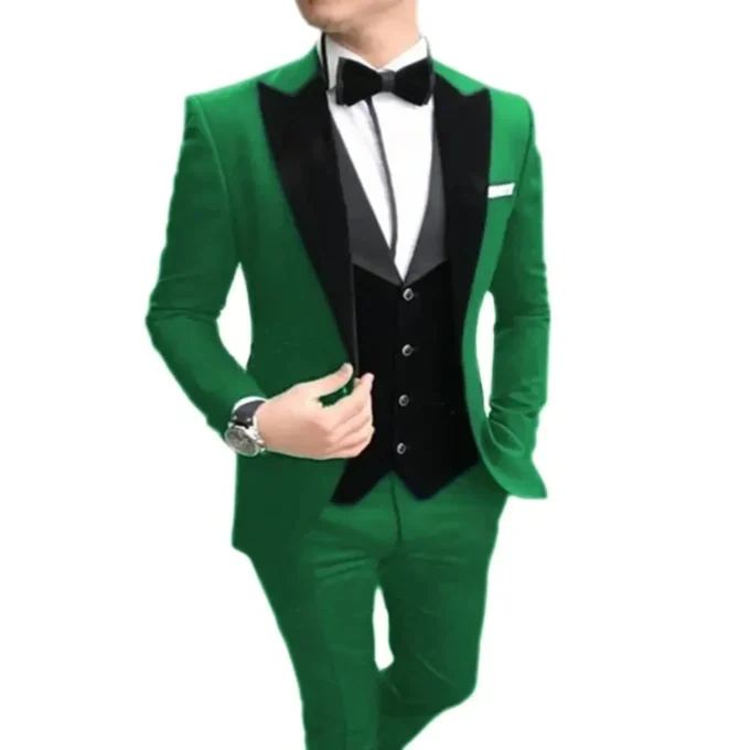 Men Suits Slim Fit 3 Pieces Best Men Wear Wedding Business Groom Tuxedos Blazer+Vest+Pants Costume Homme