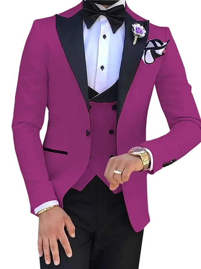 Sky Blue Men Suits 2023 Custom Made Groom Groomsmen Tuxedos Wedding Men Suit Terno Masculino (Jacket+Pant+Vest)