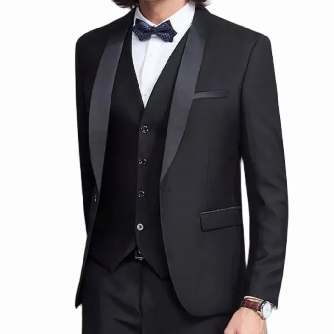 New Design Handsome Male Suit 2025 Slim Fit Groom Tuxedo Wedding Formal Groomsmen Wear 3 Piece Best Men Suit (Jacket+Pants+Vest)